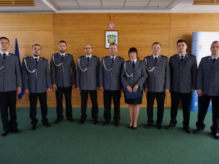Strumieńscy policjanci podczas uroczystości fot. Rafał Domagała KPP CIESZYN