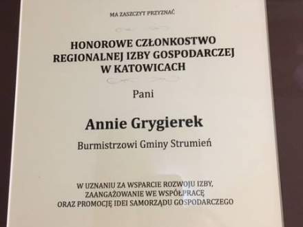 Honorowe Członkostwo RIG Anna Grygierek