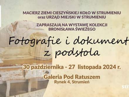 Fotografie i dokumenty z podstola