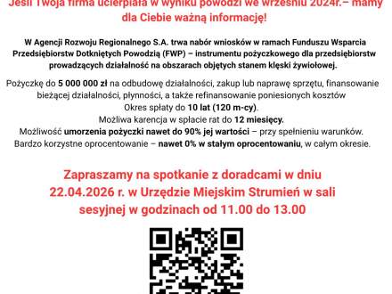 Plakat - spotkanie informacyjne dla przedsiębiorców