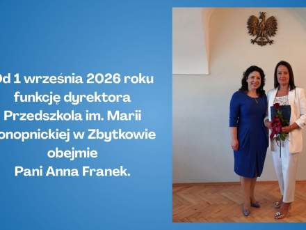 Burmistrz Anna Grygierek i Pani Anna Franek - wręczenie aktu powierzenia stanowiska dyrektora
