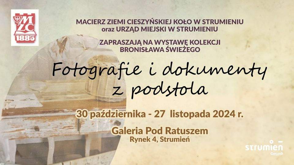 Fotografie i dokumenty z podstola