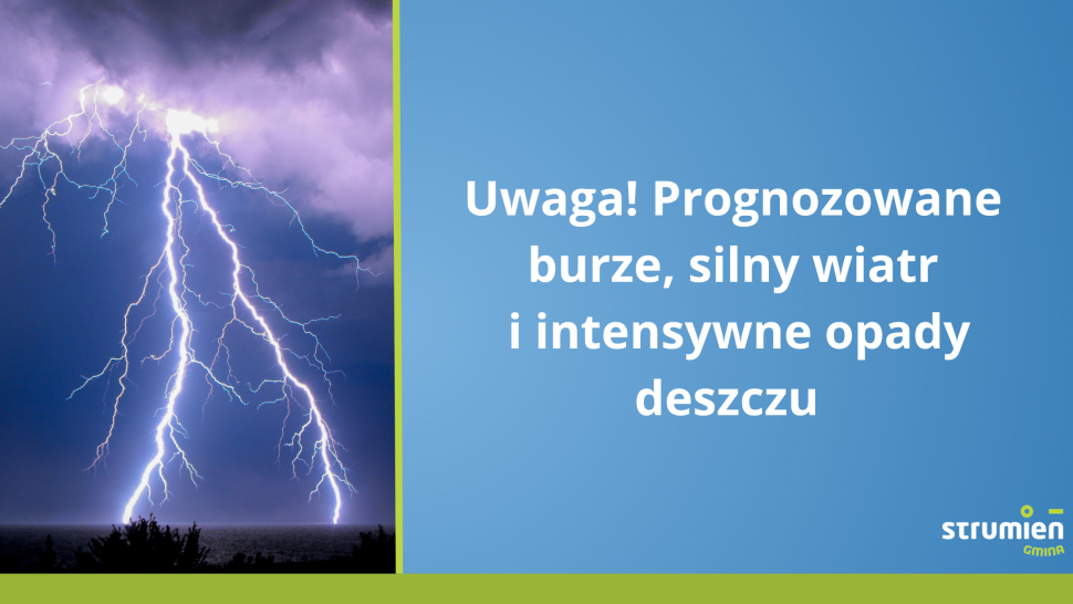Prognozowane burze, silny wiatr i intensywne opady deszczu