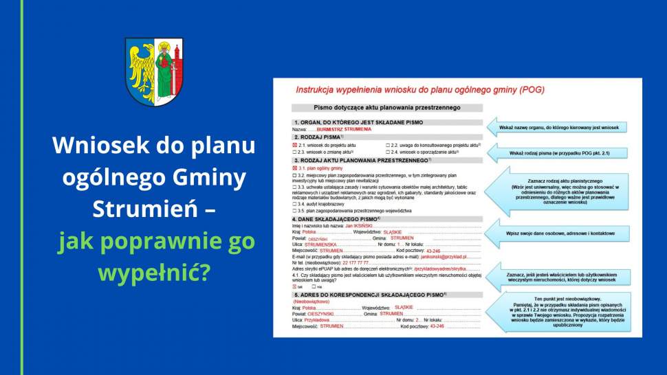 Wniosek do planu ogólnego Gminy Strumień – jak poprawnie go wypełnić?